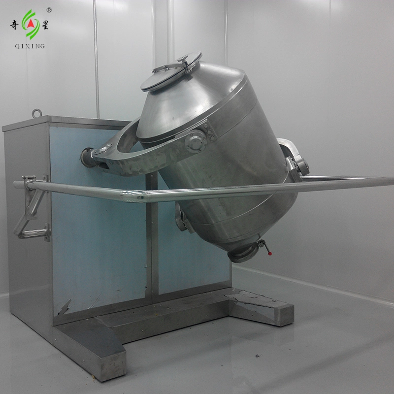 Stainless Steel 3D Rotating Powder Drum Mixer in Food Industry