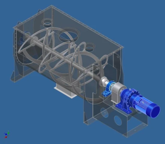 Hocheffizienter horizontaler Bandmischer für Pharmazeutika/Chemikalien, Materialmischung, Doppelspiralmischer, Tierfutter, Produktionslinie, Futtermittel/Reinigungsmittel/Gewürze